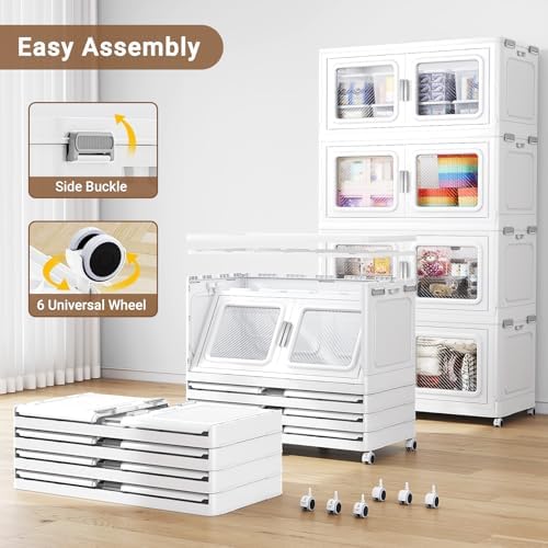 BROVIEW 300 Qt Extra Large Stackable Storage Bin with Lid, 1 Pack White - Image 6