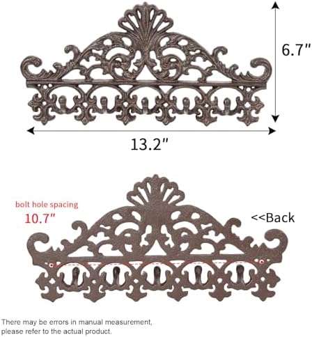 Sungmor Vintage Cast Iron Chrysanthemum Coat Hook with 5 Hooks - Image 4