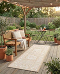 Rugs.com - Outdoor Aztec Rug – 6 Ft Runner Natural Indoor/Outdoor Rug – Flatweave Washable Runner for Patios, Decks, and Porches by Rugscom