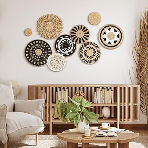 Tatuo 11 Pcs Boho Wall Basket Decor Woven Wall Hanging Art, Boho - Image 6