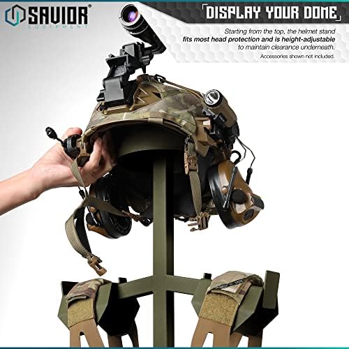 Savior Equipment H.A.B Tactical Gear Stand Helmet Vest Belt Display Rack, Military Gear Holder Plate Carrier Indoor Home Garage Free-Standing Organizer, Heavy Duty Steel Construction Hold Up To 70 lbs - Image 3