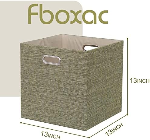 13x13x13 Inch Foldable Cube Storage Bins with Metal Handles, 4 Pack - Image 2