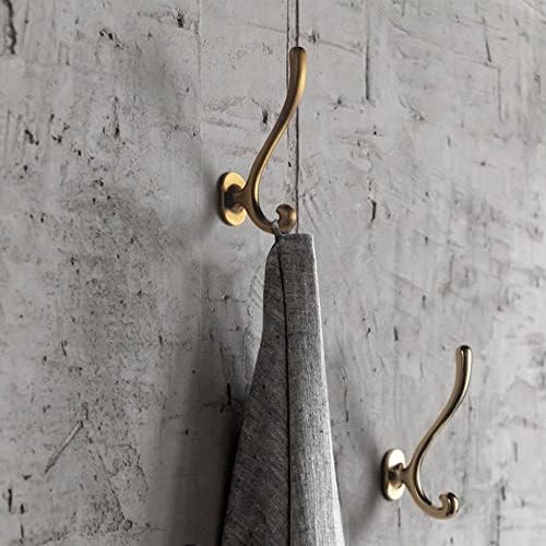 Goo-Ki Brushed Brass Zinc Alloy Coat Hooks - Affordable Luxury Coat Hoooks Hardware for Bedroom, Kitchen, 6 Pack - Image 5