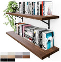 Kaboon 36 inch Long 10 inch Deep Floating Shelves for Wall Set of 2, Large Open Shelves Wall Mounted, Space Saving Home and Commercial Use, Walnut by Kaboon