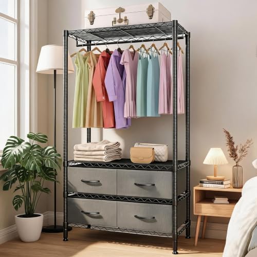 Garvee Freestanding Clothes Rack with Drawers and Adjustable Shelves by Garvee