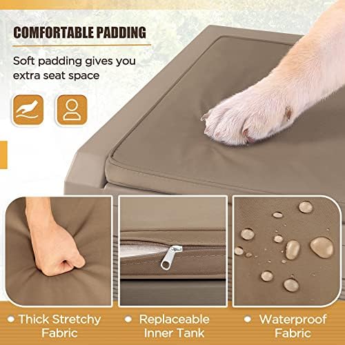 Devoko 100 Gallon Resin Waterproof Outdoor Storage Box with Cushion - Image 3