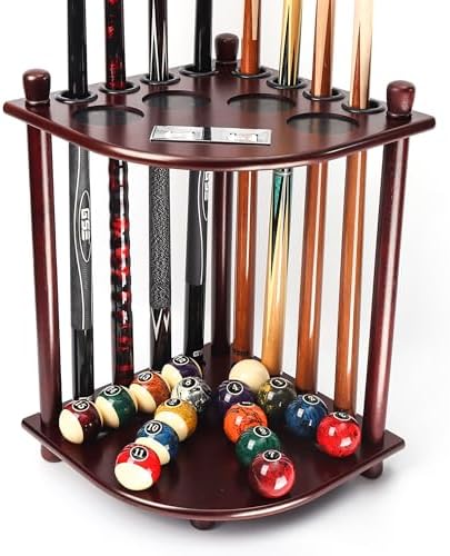 GSE Billiards Pool Cue Racks with Score Counters Hold 8 Cues, Mahogany by GSEGamesSportsExpert