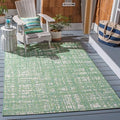 SAFAVIEH Washable Rug Outdoor Courtyard Collection - 4' x 5'7", Green Blue & Ivory, Non-Shedding & Easy Cleaning, Ideal for Patio, Backyard, Mudroom (CY8451-55721) by Unknown