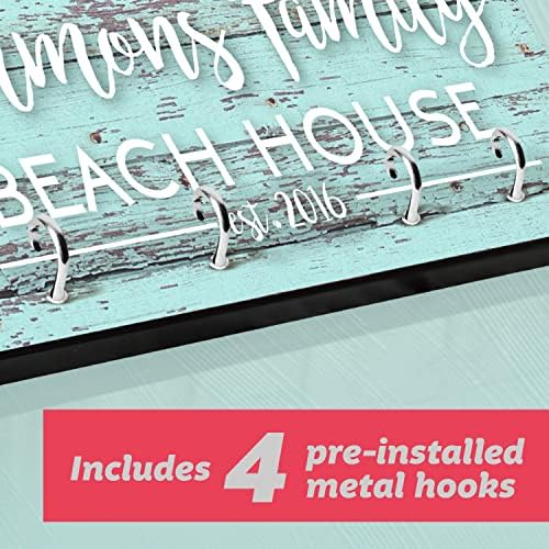 Pattern Pop Personalized Mint Rustic Wood Plank Look Beach House Key Hanger - Image 7