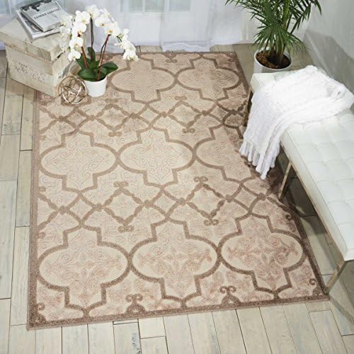 Nourison Home Aloha Cream 5'3" x 7'5" Area Rug - Easy Clean, Non Shedding, Bed Room, Living Room, Dining Room, Kitchen (5' x 8') by NourisonHome
