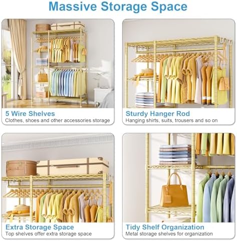 Ulif F2 Clothes Rack, 5 Tiers Heavy Duty Garment Rack for Bedroom - Image 6