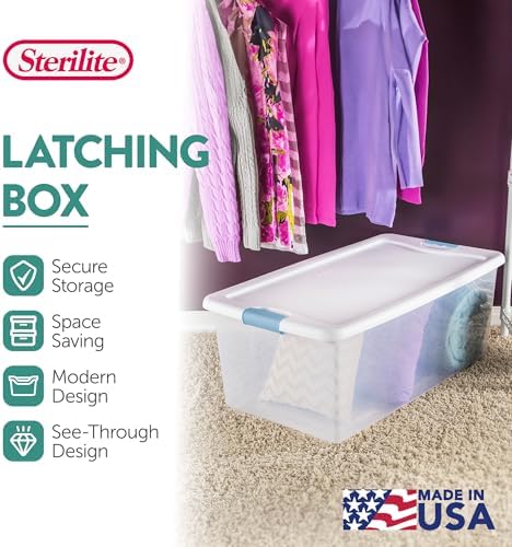 Sterilite Latching Box with Lids for Home and Office, 106 Quart, 24-Pack - Image 3