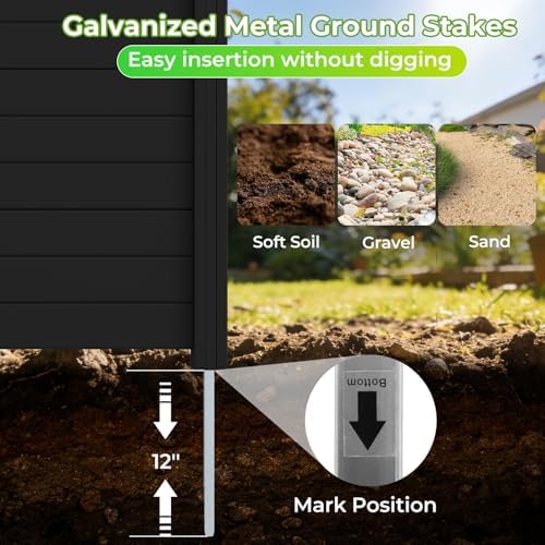 GIANTEX No-Dig Air Conditioner Fence, 2 Panels, 48''W x 36''H, Black - Image 4