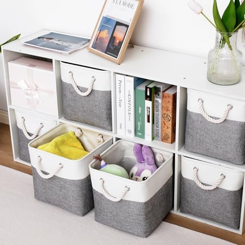 11 Inch 6 Pack Cube Storage Bins with Handles - Image 2