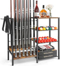 Pool Stick Holder Rack Stand for 12 Cue Sticks -Large Billiards Game Room Storage with Organizer for Balls, Triangle,Pool Table Accessories - Heavy Duty Cue Stick Holder Floor Stand for Home or Bar by Olakee