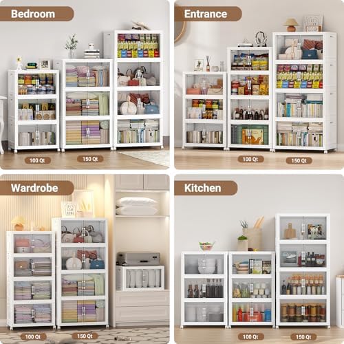 BROVIEW 300QT Large Stackable Storage Bins with Clear Doors, V20 3Pack - Image 6