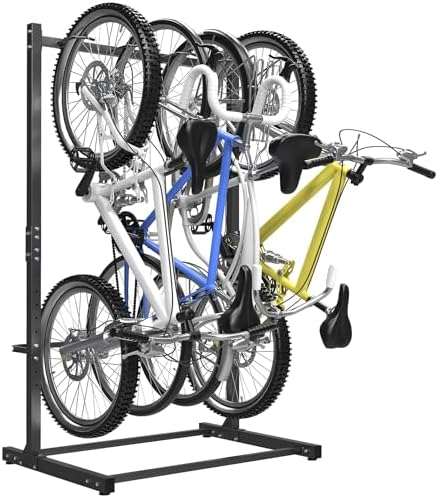 WALMANN Freestanding Bike Stand for 4 Bikes Garage, Vertical Bike Storage - Image 7