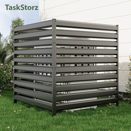 42" H x 38" W (3 Panels) Air Conditioner Fence Panels, Outdoor Freestanding Privacy Screens, Pool Equipment Enclosure, No Dig Trash Can Screens Fence Kit for Outside Backyard Patio Black - Image 2