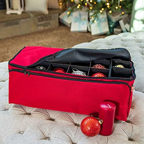 Christmas Ornament Storage Box, 72 (3") Ornaments Plus Extra Side Pockets - Image 2