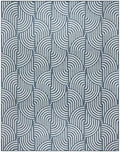Gertmenian Indoor Outdoor Modern Area Rug - 8x10 Large, Fade Resistant, Ideal for High Traffic in Living Room, Bedroom, Patio - Geometric, Dk. Blue, 25527 by Gertmenian