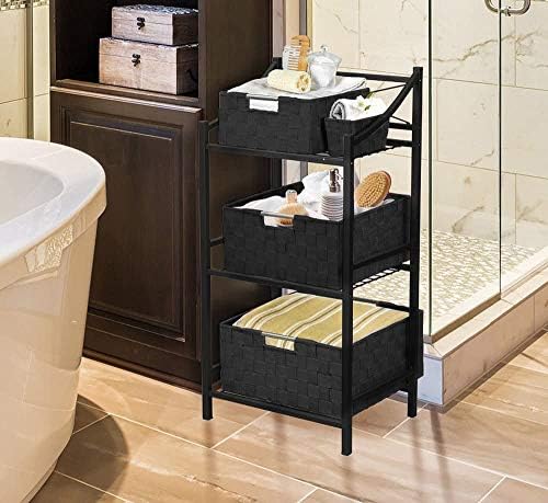 Sorbus Baskets for Organizing, 7-Piece Hand-Woven Storage Set (Black) - Image 3