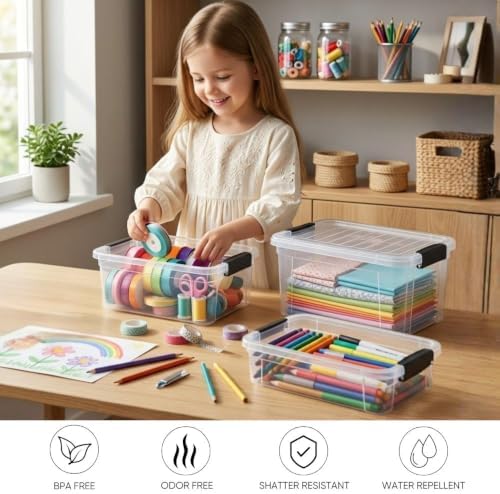 Superio 1.85 Quart Clear Plastic Storage Boxes with Lids, Stackable Organizer Containers, BPA-Free Storage Bins for Home, Office, School & Dorm, 8 Pack - Image 4
