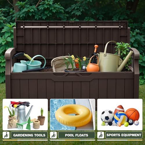 Flamaker 80 Gallon Storage Bench, Deck Box with Seat Waterproof All-Weather - Image 5