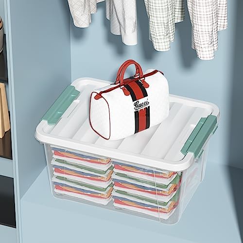 20 Qt Plastic Storage Bins with Lids, 6-Pack Stackable Containers - Image 6