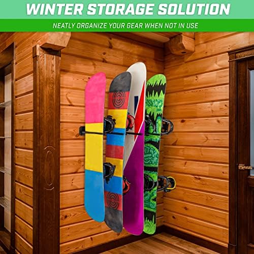 GoSports Wall Mounted Ski and Snowboard Storage Rack - 2 or 8 Ski Sizes - Image 6
