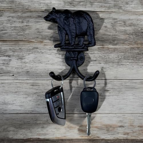 Top Brass Cast Iron Bear Wall Hooks, 8 Pack Rustic Lodge Coat Hangers - Image 6