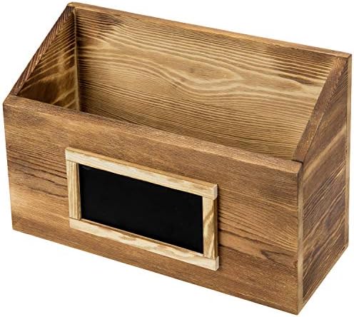 MyGift Rustic Burnt Wood Wall Mounted Mail File Magazine Holder Set of 2 - Image 7