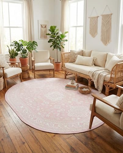 Rugs.com - Outdoor Aztec Rug – 7' 10 x 10' Oval Pink Washable Indoor/Outdoor Rug – Flatweave Tribal Design for Patios, Decks, and Porches - Image 5