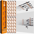 PLUSINNO H5 Horizontal Fishing Rod/Pole Holders for Garage, Wall Ceiling Mounted Fishing Rod Holder, Aviation Aluminum Fishing rod rack Holds up to 5/10/20 Rod or Combos Fishing Gear and Gifts for Men by PLUSINNO