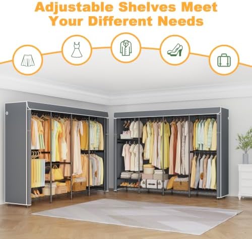 ULIFHOME H41C Clothes Rack with Cover, Covered Clothing Rack Heavy Duty - Image 3