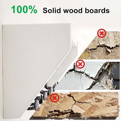 SKOLOO Wall Shelf with Hooks, 35-Inch White Coat Rack Wall Mount with Shelf Organizer - Lightweight & Sturdy​​, 5 Tri Hooks - Perfect for Entryway, Hallway, Living Room, Bedroom, Mudroom - Image 6