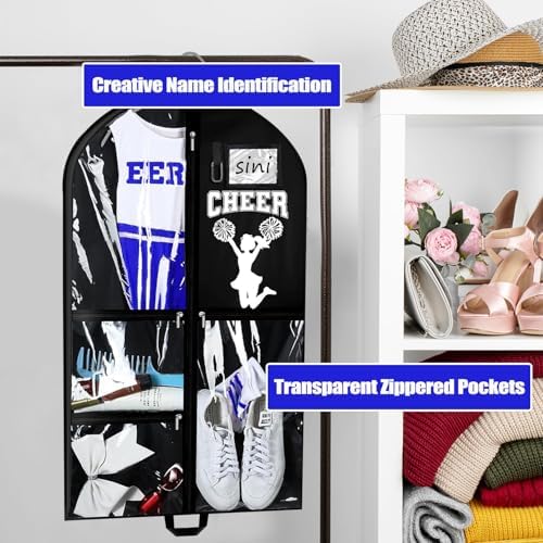6 Pcs Cheer Garment Bags for Cheerleading Uniform, Waterproof Oxford Cloth - Image 3