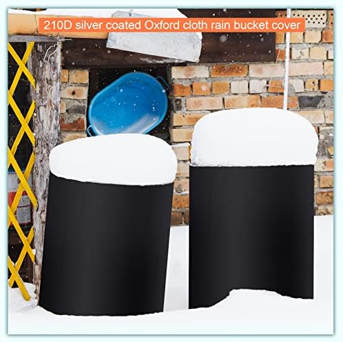 Amylove 55 Gallon Drum Cover, Rain Water Storage Barrel Cover, Black, 4 Pcs - Image 6