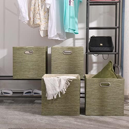 13x13x13 Inch Foldable Cube Storage Bins with Metal Handles, 4 Pack - Image 6