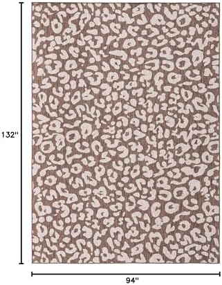 Unique Loom Outdoor Safari Collection Area Rug - Leopard (7' 10" x 11' Rectangle, Brown/ Light Brown) - Image 2