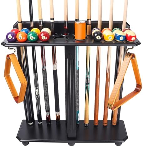 GSE Floor Stand Billiard Pool Cue Racks Only, Hold 10 Cues, Black by GSEGamesSportsExpert