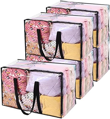 Vieshful 5 Pack 110L Clear Comforters Storage Bags with Zipper by Vieshful