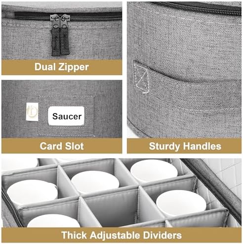 Luxula China Storage Containers Set of 8 with Felt Dividers & Dinnerware - Image 5