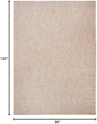 SAFAVIEH Washable Rug Outdoor Courtyard Collection - 8' x 10', Natural & Black, Non-Shedding & Easy Cleaning, Ideal for Patio, Backyard, Mudroom, DIning Space (CY8521-37312) - Image 2