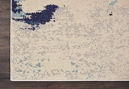Nourison Home Celestial Ivory Teal Blue 7'10" x 10'6" Area Rug - Easy Clean, Non Shedding, Bed Room, Living Room, Dining Room, Kitchen (8' x 11') - Image 6