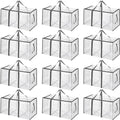 Aliceset 12-Pack Clear Moving Bags 90.84L Heavy Duty Extra Large Storage Totes with Reinforced Handles & Zippers, for Moving, College Dorm, Traveling(Gray) by Aliceset