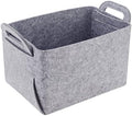 Storage Basket Felt Storage Bin Collapsible& Convenient Box Organizer with Carry Handles for Office Bedroom Closet Babies Nursery Toys Laundry (Light grey, 17.9inch（L）×12.2inch（W）×11.6inch（H）) by Unknown
