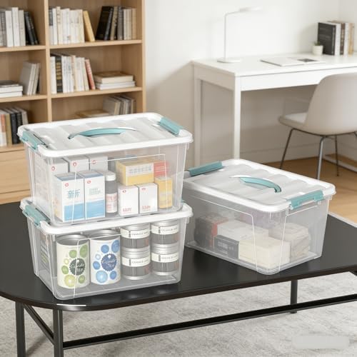 8-Pack Stackable Clear Storage Bins with Lids, 14-Qt Storage Box - Image 6