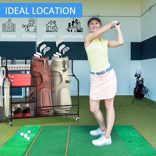 Golf Storage Organizer for Bags, Extra Large Golf Club Racks for Garage Golf Bag Stand Holder for Golf Equipment Accessories - Image 6