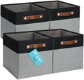 OrganiHaus 11x11 Cube Storage Bins, Set of 4 - Fabric Storage Cubes by OrganiHaus