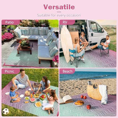 Lahome Outdoor Rugs 8x10 Waterproof, Plastic Large Outdoor Rug for Patios - Image 5